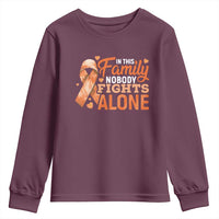 Multiple Sclerosis Awareness Youth Sweatshirt Orange Ribbon In This Family Nobody Fights Alone