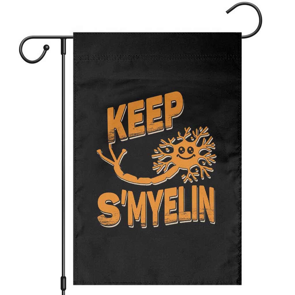 Multiple Sclerosis Awareness Garden Flag Orange Ribbon Keep S'Myelin MS Warrior - Wonder Print Shop