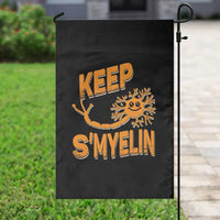 Multiple Sclerosis Awareness Garden Flag Orange Ribbon Keep S'Myelin MS Warrior - Wonder Print Shop