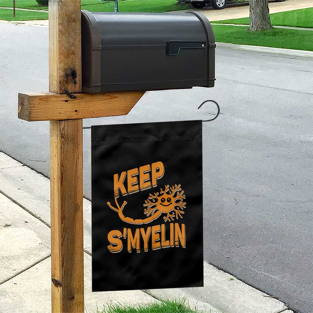 Multiple Sclerosis Awareness Garden Flag Orange Ribbon Keep S'Myelin MS Warrior - Wonder Print Shop