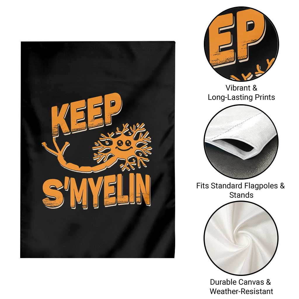 Multiple Sclerosis Awareness Garden Flag Orange Ribbon Keep S'Myelin MS Warrior - Wonder Print Shop