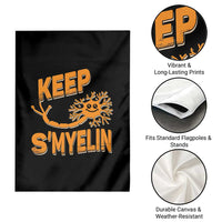 Multiple Sclerosis Awareness Garden Flag Orange Ribbon Keep S'Myelin MS Warrior - Wonder Print Shop