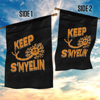 Multiple Sclerosis Awareness Garden Flag Orange Ribbon Keep S'Myelin MS Warrior - Wonder Print Shop