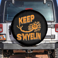 Multiple Sclerosis Awareness Spare Tire Cover Orange Ribbon Keep S'Myelin MS Warrior