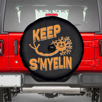 Multiple Sclerosis Awareness Spare Tire Cover Orange Ribbon Keep S'Myelin MS Warrior