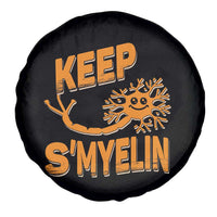 Multiple Sclerosis Awareness Spare Tire Cover Orange Ribbon Keep S'Myelin MS Warrior