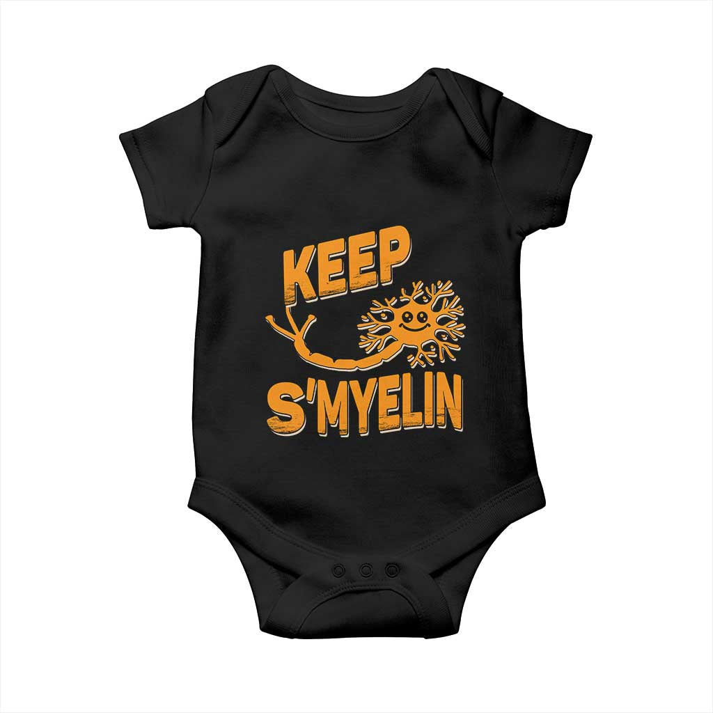 Multiple Sclerosis Awareness Baby Onesie Orange Ribbon Keep S'Myelin MS Warrior