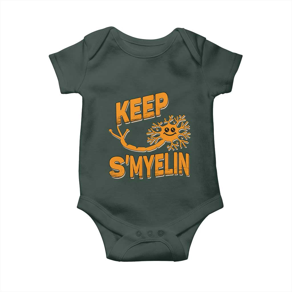 Multiple Sclerosis Awareness Baby Onesie Orange Ribbon Keep S'Myelin MS Warrior