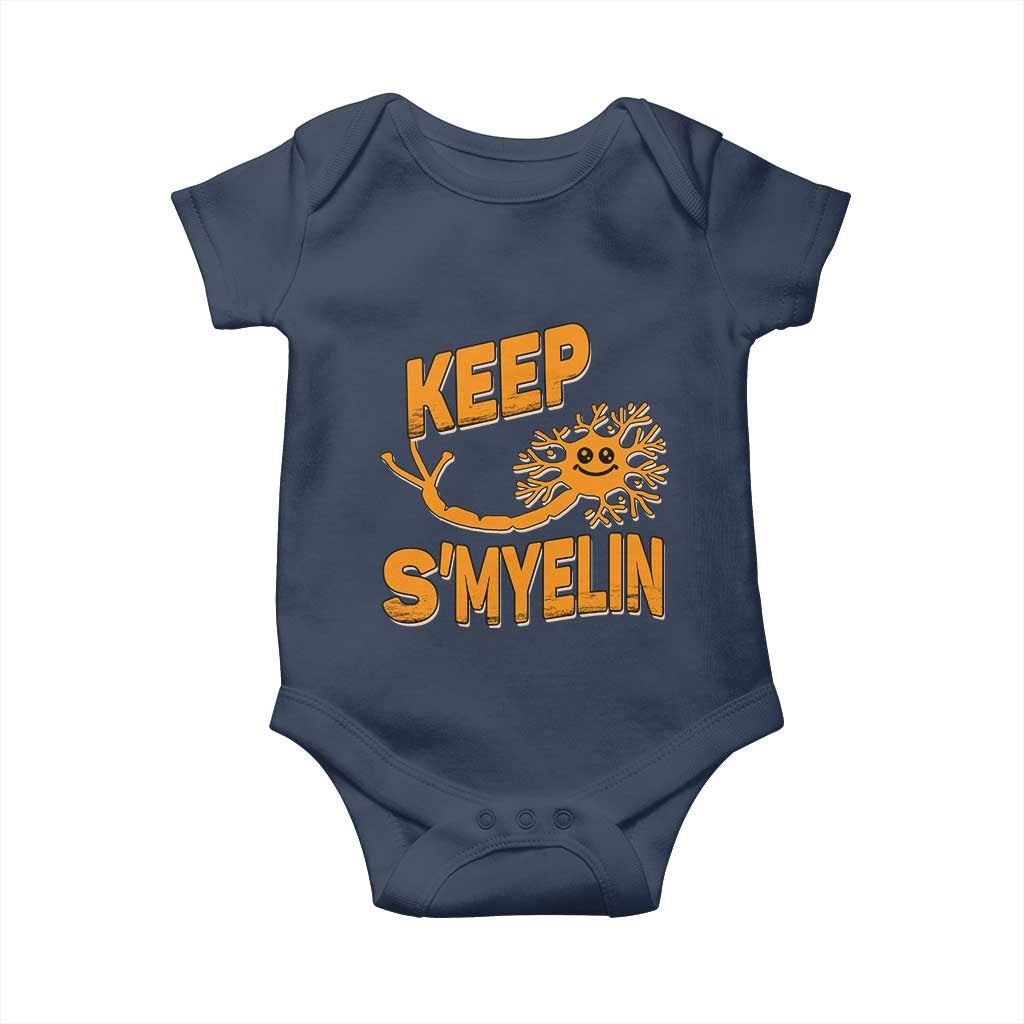 Multiple Sclerosis Awareness Baby Onesie Orange Ribbon Keep S'Myelin MS Warrior