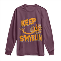 Multiple Sclerosis Awareness Long Sleeve Shirt Orange Ribbon Keep S'Myelin MS Warrior