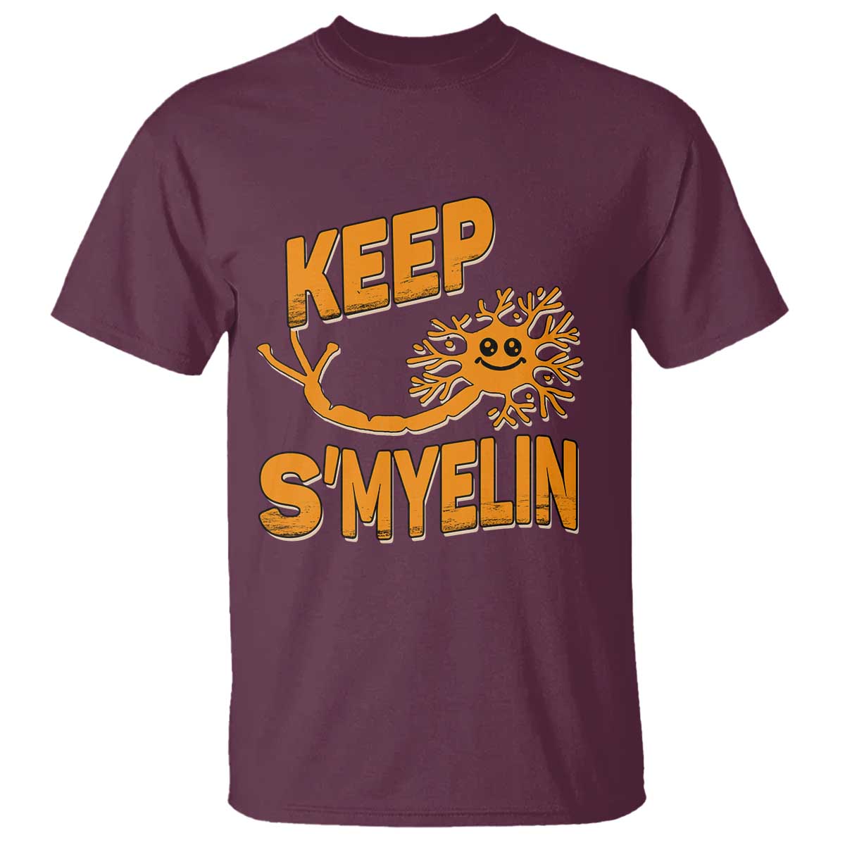 Multiple Sclerosis Awareness T Shirt Orange Ribbon Keep S'Myelin MS Warrior