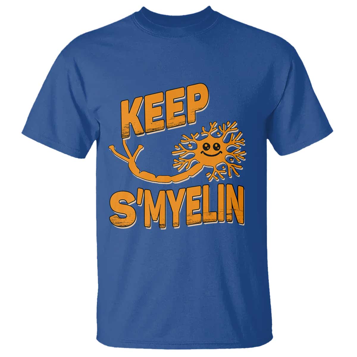 Multiple Sclerosis Awareness T Shirt Orange Ribbon Keep S'Myelin MS Warrior