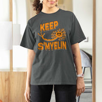 Multiple Sclerosis Awareness T Shirt For Women Orange Ribbon Keep S'Myelin MS Warrior