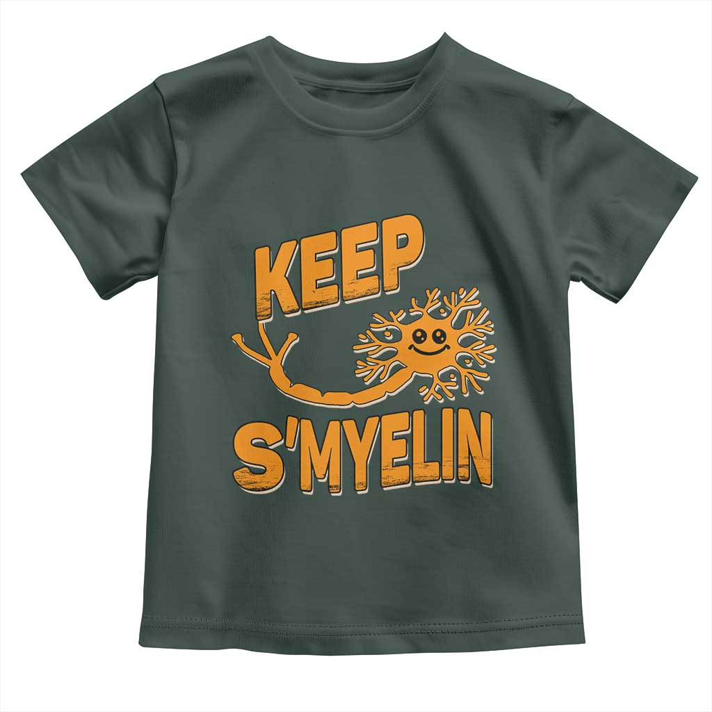 Multiple Sclerosis Awareness Toddler T Shirt Orange Ribbon Keep S'Myelin MS Warrior
