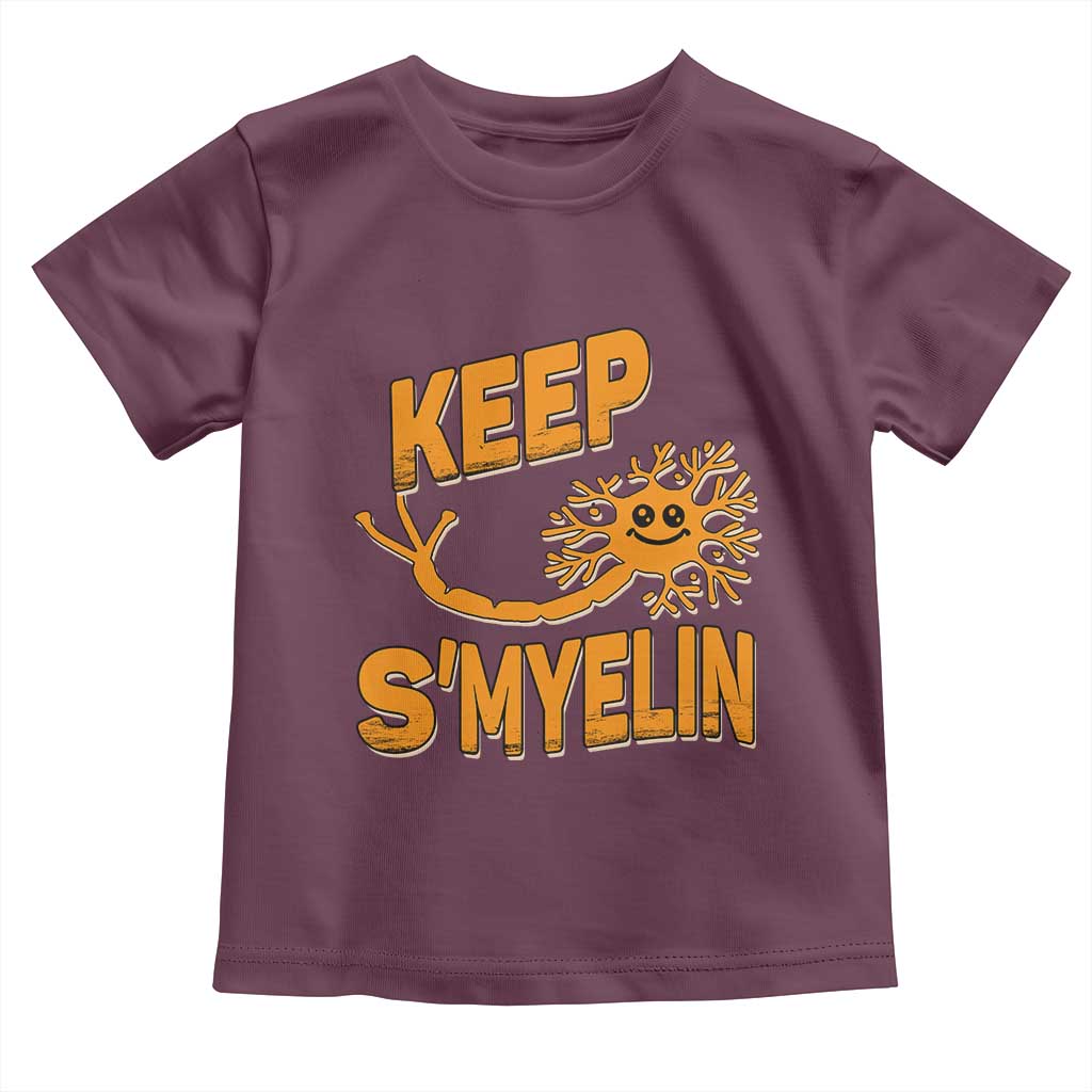 Multiple Sclerosis Awareness Toddler T Shirt Orange Ribbon Keep S'Myelin MS Warrior