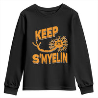 Multiple Sclerosis Awareness Youth Sweatshirt Orange Ribbon Keep S'Myelin MS Warrior