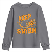 Multiple Sclerosis Awareness Youth Sweatshirt Orange Ribbon Keep S'Myelin MS Warrior