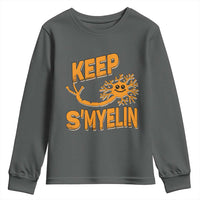 Multiple Sclerosis Awareness Youth Sweatshirt Orange Ribbon Keep S'Myelin MS Warrior