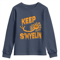 Multiple Sclerosis Awareness Youth Sweatshirt Orange Ribbon Keep S'Myelin MS Warrior