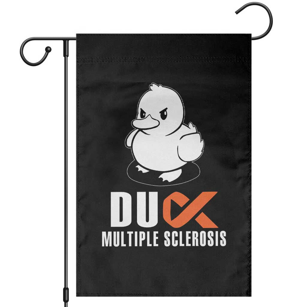 Duck Multiple Sclerosis Awareness Garden Flag Orange Ribbon MS Support Squad - Wonder Print Shop