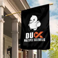 Duck Multiple Sclerosis Awareness Garden Flag Orange Ribbon MS Support Squad - Wonder Print Shop