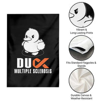Duck Multiple Sclerosis Awareness Garden Flag Orange Ribbon MS Support Squad - Wonder Print Shop