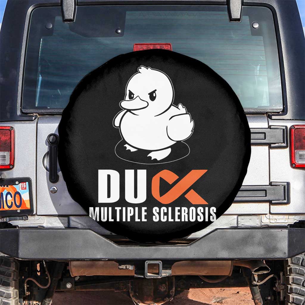 Duck Multiple Sclerosis Awareness Spare Tire Cover Orange Ribbon MS Support Squad