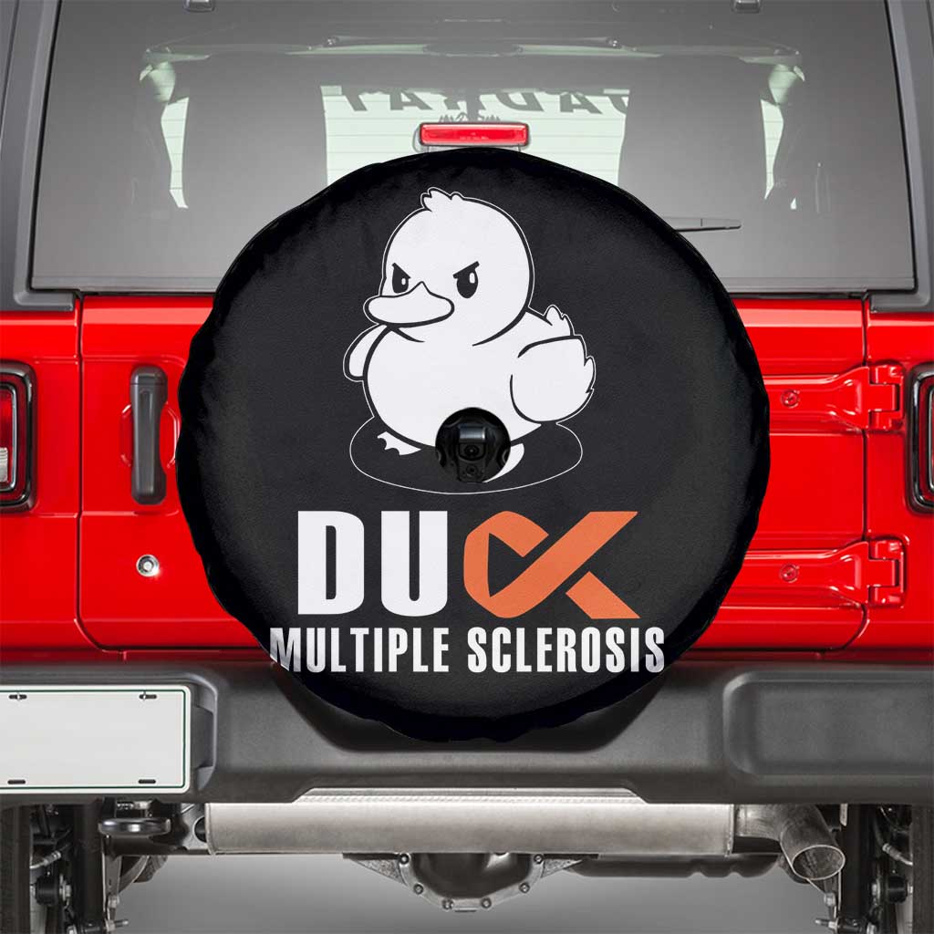 Duck Multiple Sclerosis Awareness Spare Tire Cover Orange Ribbon MS Support Squad
