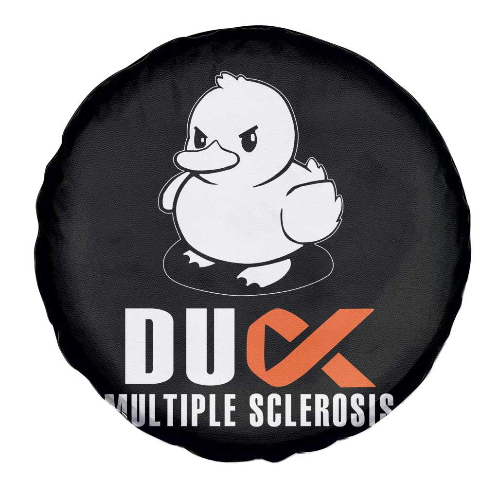 Duck Multiple Sclerosis Awareness Spare Tire Cover Orange Ribbon MS Support Squad