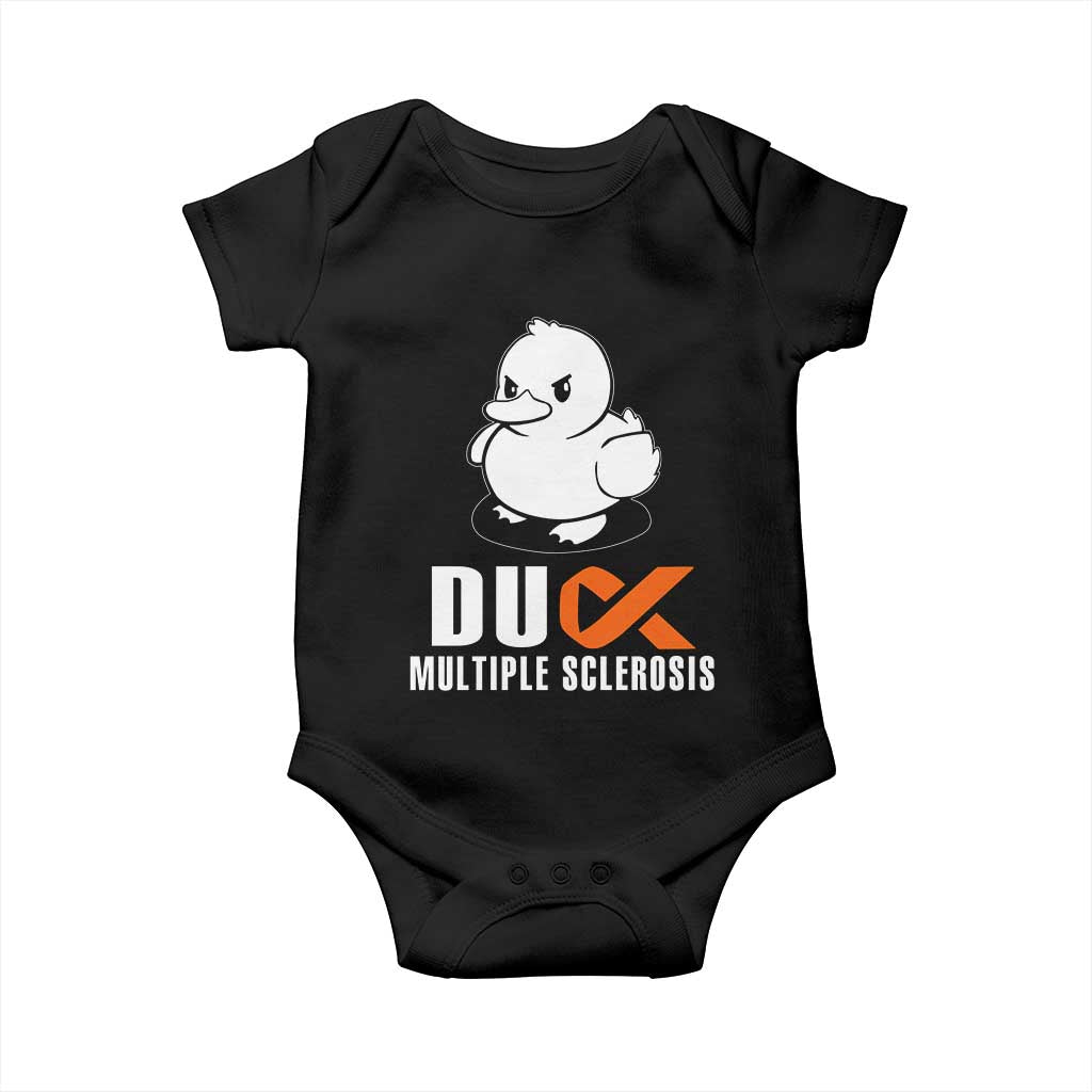 Duck Multiple Sclerosis Awareness Baby Onesie Orange Ribbon MS Support Squad