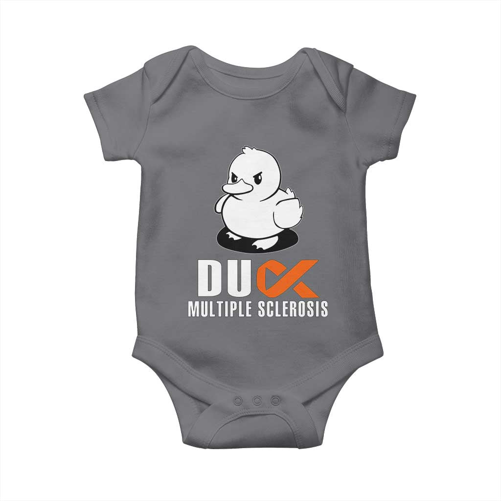 Duck Multiple Sclerosis Awareness Baby Onesie Orange Ribbon MS Support Squad