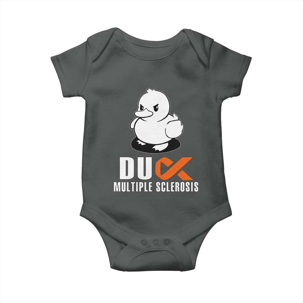 Duck Multiple Sclerosis Awareness Baby Onesie Orange Ribbon MS Support Squad
