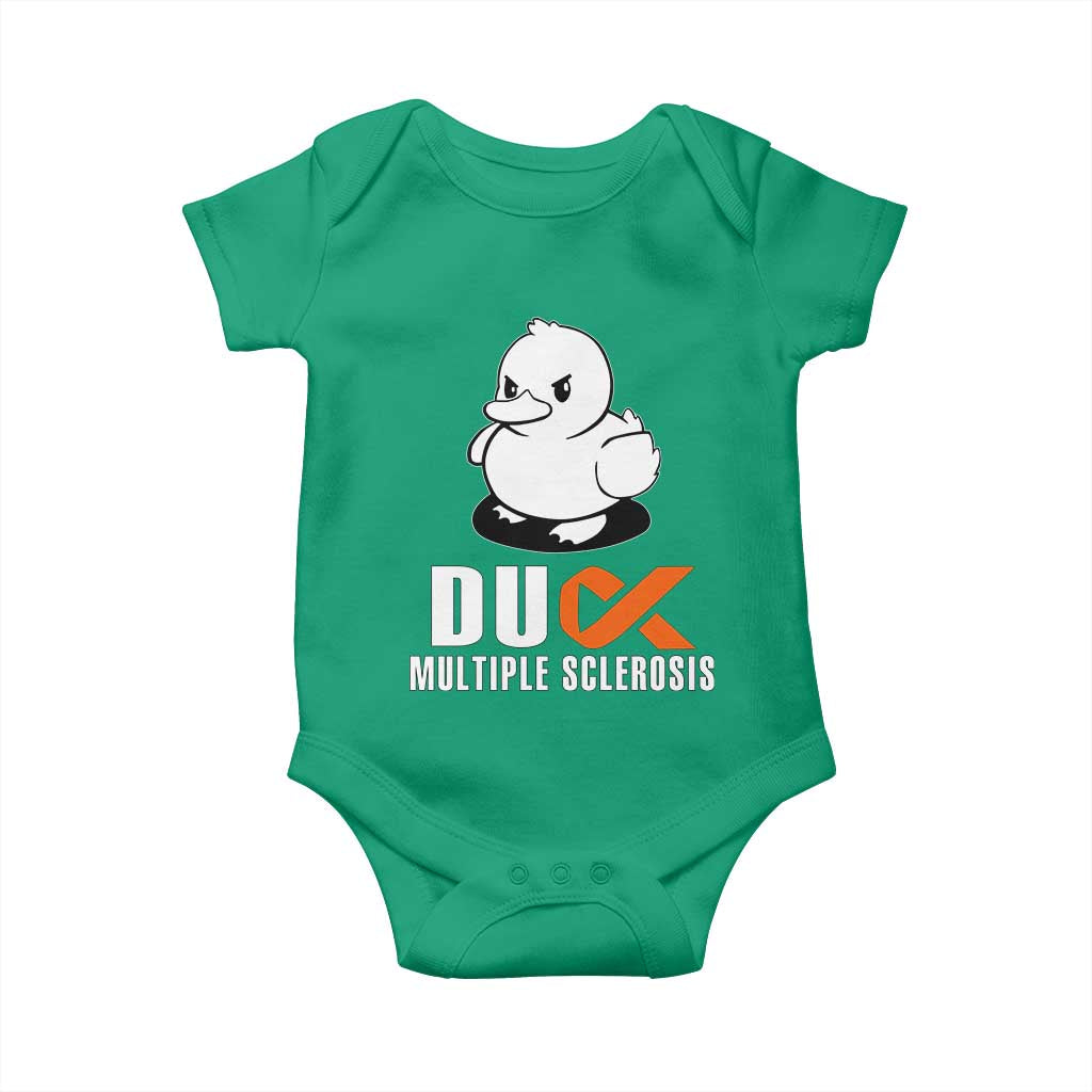 Duck Multiple Sclerosis Awareness Baby Onesie Orange Ribbon MS Support Squad