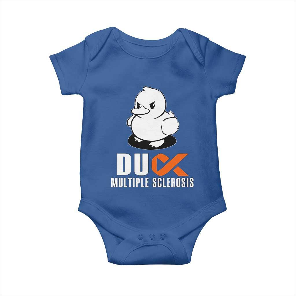 Duck Multiple Sclerosis Awareness Baby Onesie Orange Ribbon MS Support Squad