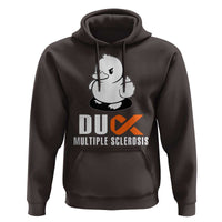 Duck Multiple Sclerosis Awareness Hoodie Orange Ribbon MS Support Squad
