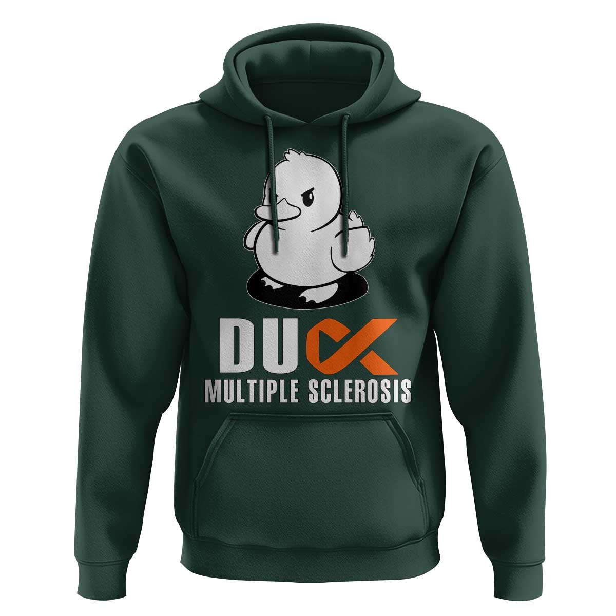 Duck Multiple Sclerosis Awareness Hoodie Orange Ribbon MS Support Squad
