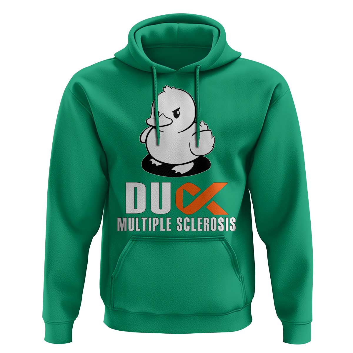 Duck Multiple Sclerosis Awareness Hoodie Orange Ribbon MS Support Squad