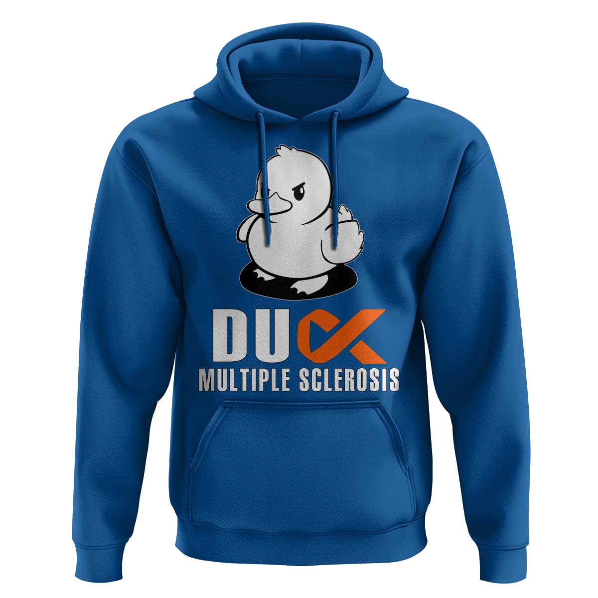 Duck Multiple Sclerosis Awareness Hoodie Orange Ribbon MS Support Squad