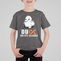 Duck Multiple Sclerosis Awareness T Shirt For Kid Orange Ribbon MS Support Squad