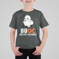 Duck Multiple Sclerosis Awareness T Shirt For Kid Orange Ribbon MS Support Squad
