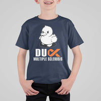 Duck Multiple Sclerosis Awareness T Shirt For Kid Orange Ribbon MS Support Squad