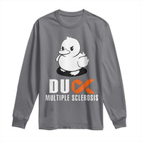 Duck Multiple Sclerosis Awareness Long Sleeve Shirt Orange Ribbon MS Support Squad