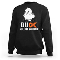 Duck Multiple Sclerosis Awareness Sweatshirt Orange Ribbon MS Support Squad