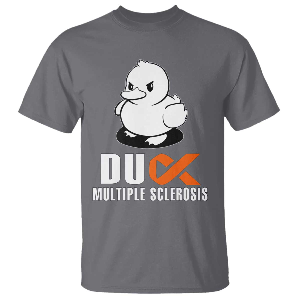 Duck Multiple Sclerosis Awareness T Shirt Orange Ribbon MS Support Squad