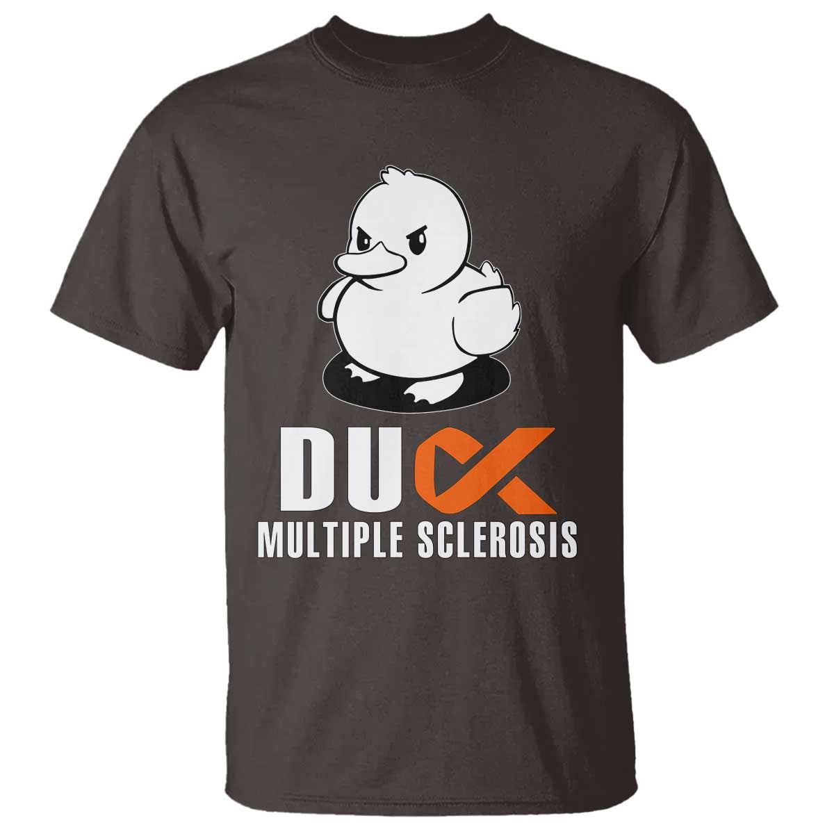 Duck Multiple Sclerosis Awareness T Shirt Orange Ribbon MS Support Squad