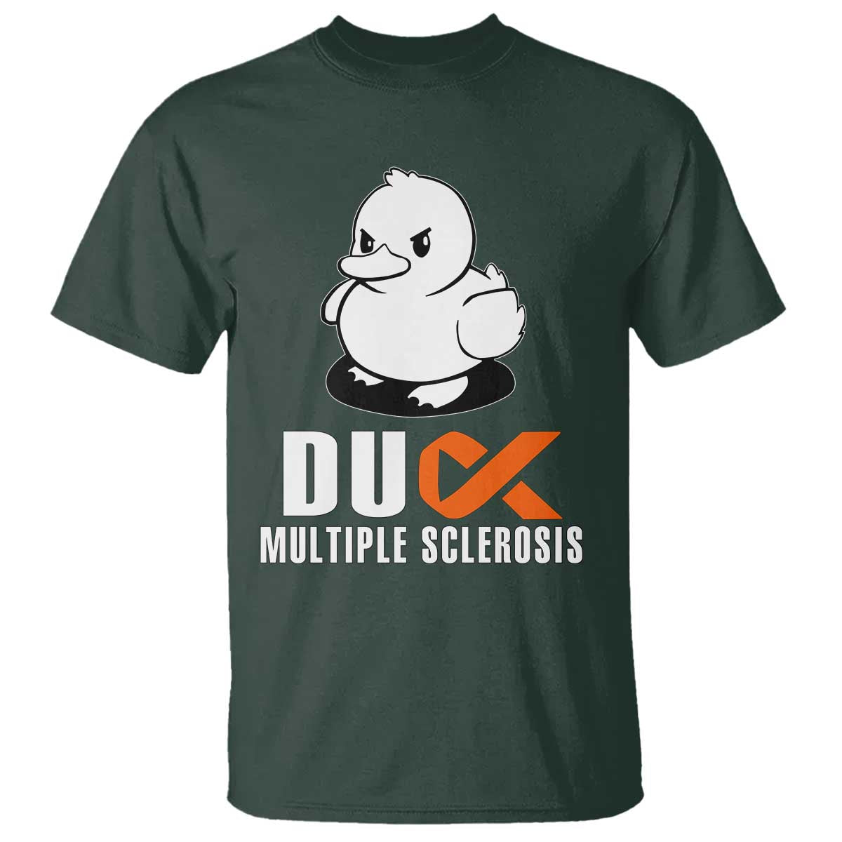 Duck Multiple Sclerosis Awareness T Shirt Orange Ribbon MS Support Squad