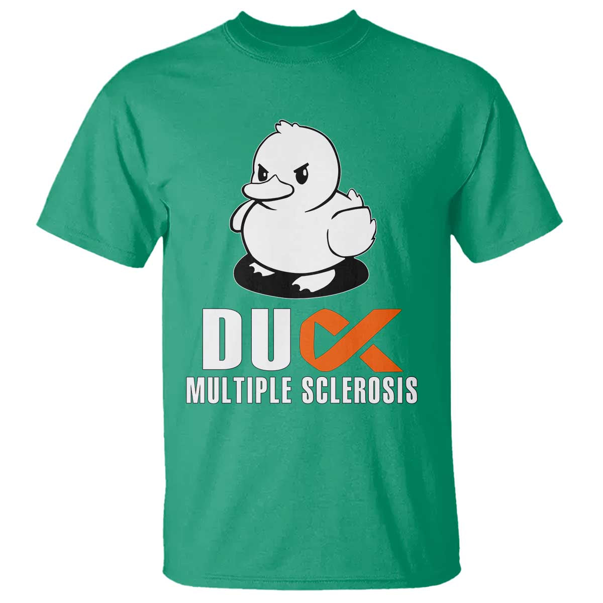 Duck Multiple Sclerosis Awareness T Shirt Orange Ribbon MS Support Squad