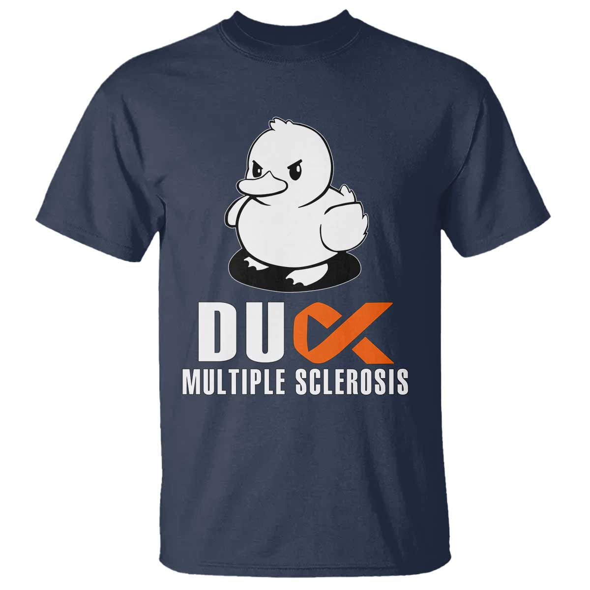 Duck Multiple Sclerosis Awareness T Shirt Orange Ribbon MS Support Squad