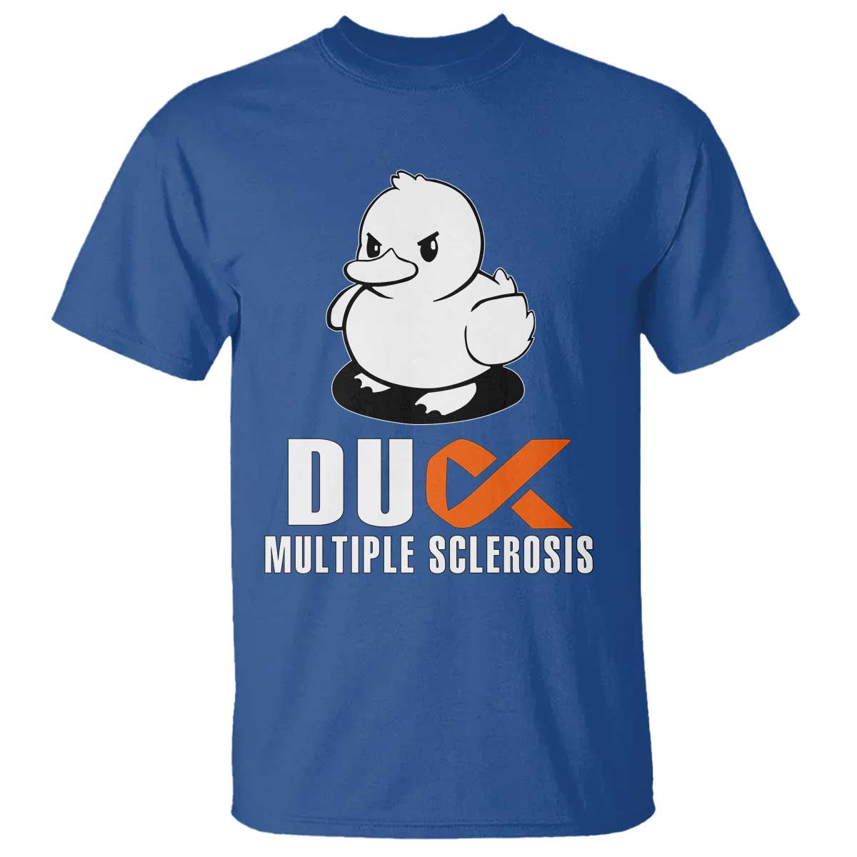 Duck Multiple Sclerosis Awareness T Shirt Orange Ribbon MS Support Squad