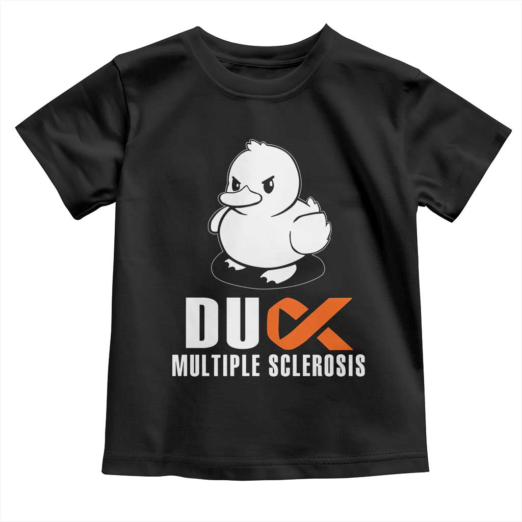 Duck Multiple Sclerosis Awareness Toddler T Shirt Orange Ribbon MS Support Squad